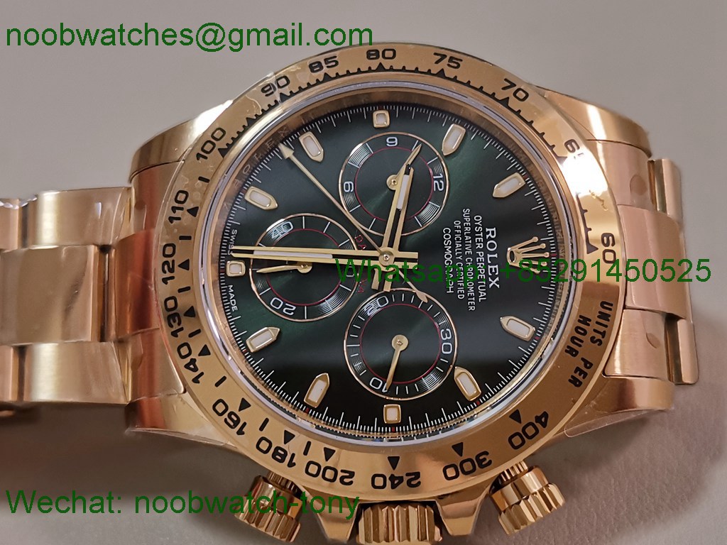 Replica Rolex Daytona 116508 Yellow Gold VSF 1:1 Best SuperClone Green Dial DD4130 Heavy Gain Weight