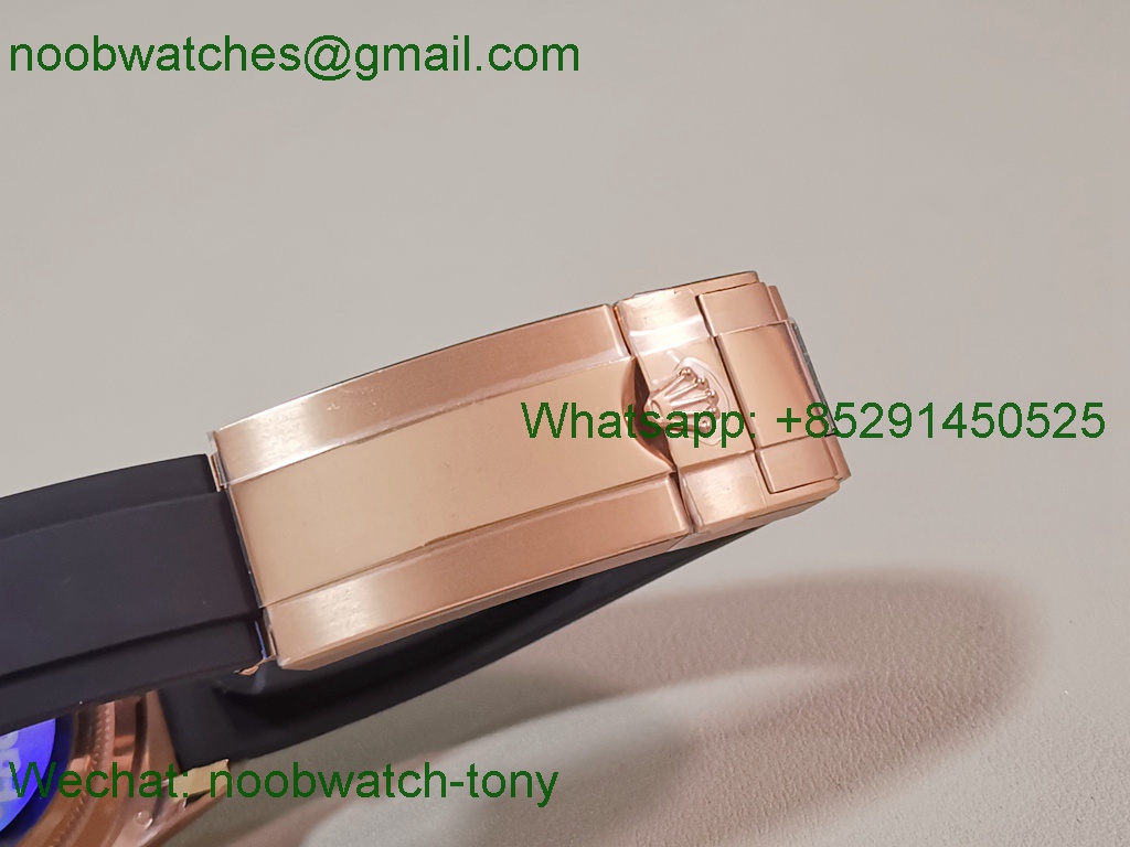 Replica Rolex Daytona 126515 UFO Gain Weight 1:1 Best SuperClone Rose Gold Dial Oysterflex Rubber UF4131 Free Sprung