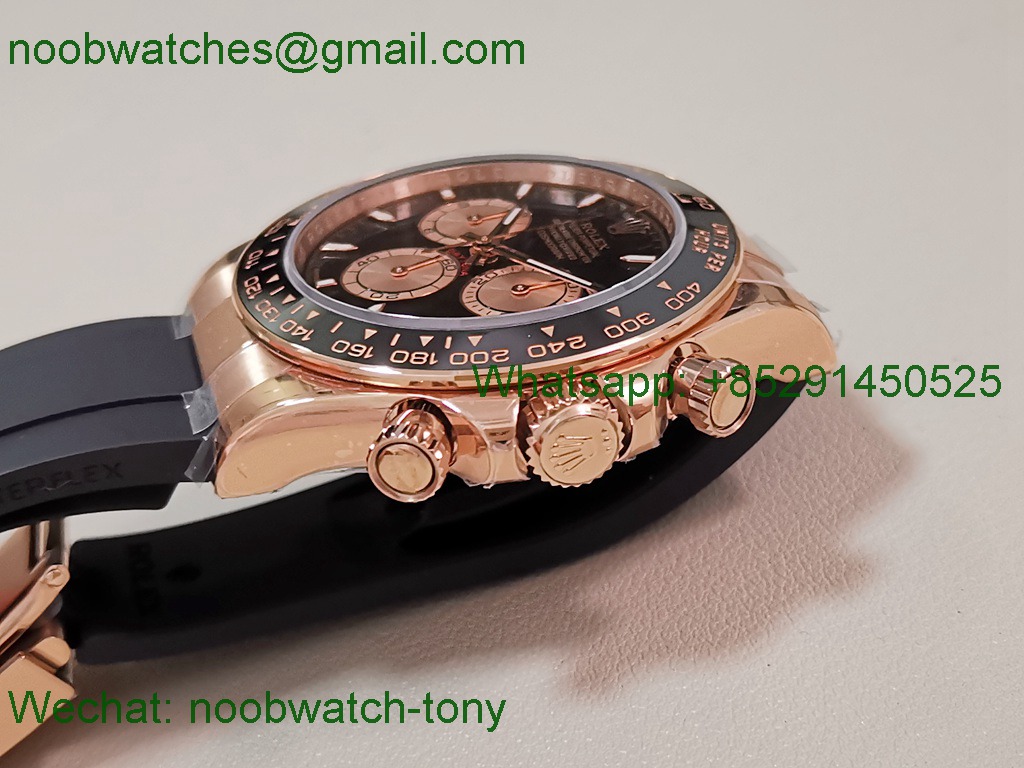 Replica Rolex Daytona 126515 UFO Gain Weight 1:1 Best SuperClone Rose Gold Dial Oysterflex Rubber UF4131 Free Sprung