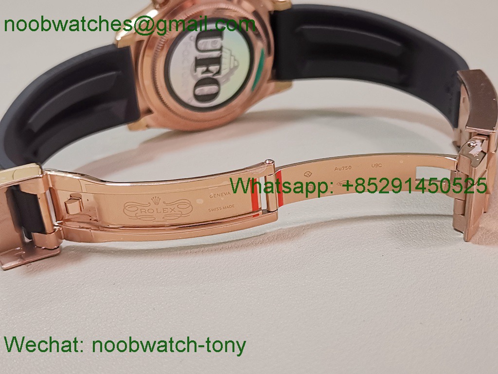 Replica Rolex Daytona 126515 UFO Gain Weight 1:1 Best SuperClone Rose Gold Dial Oysterflex Rubber UF4131 Free Sprung