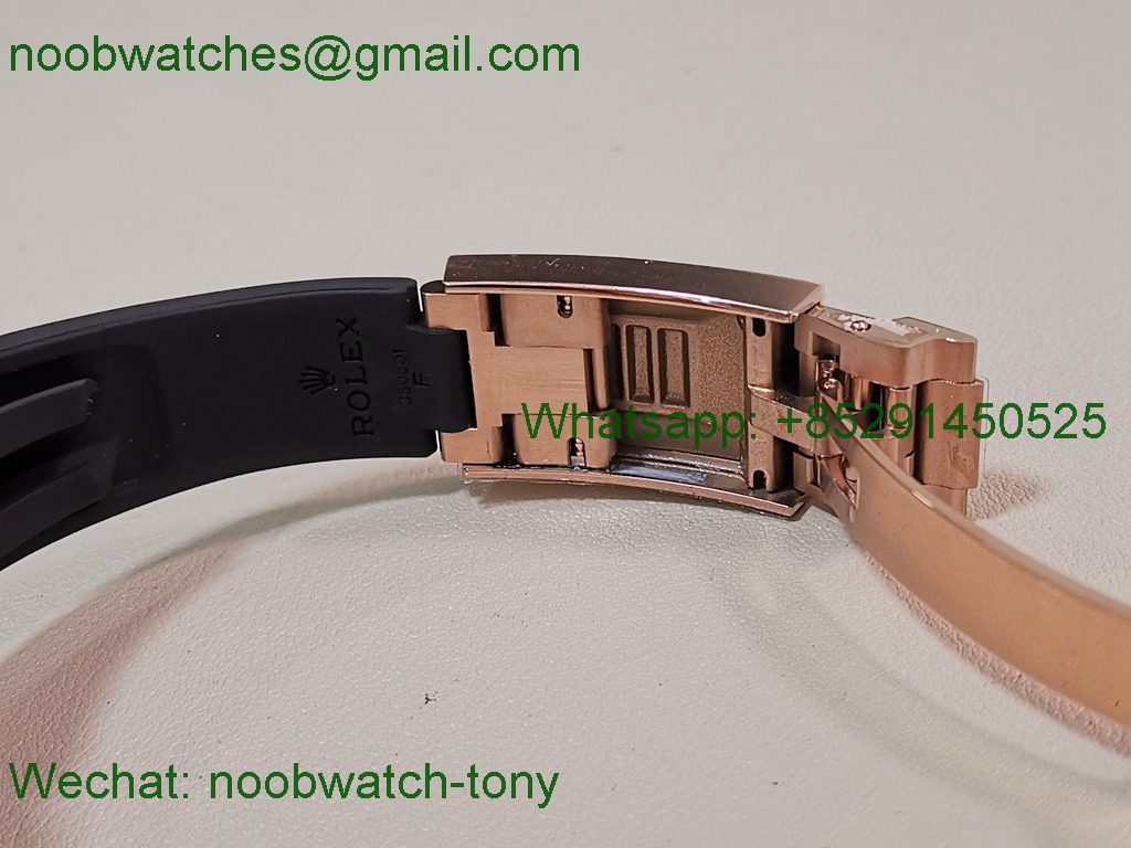 Replica Rolex Daytona 126515 UFO Gain Weight 1:1 Best SuperClone Rose Gold Dial Oysterflex Rubber UF4131 Free Sprung