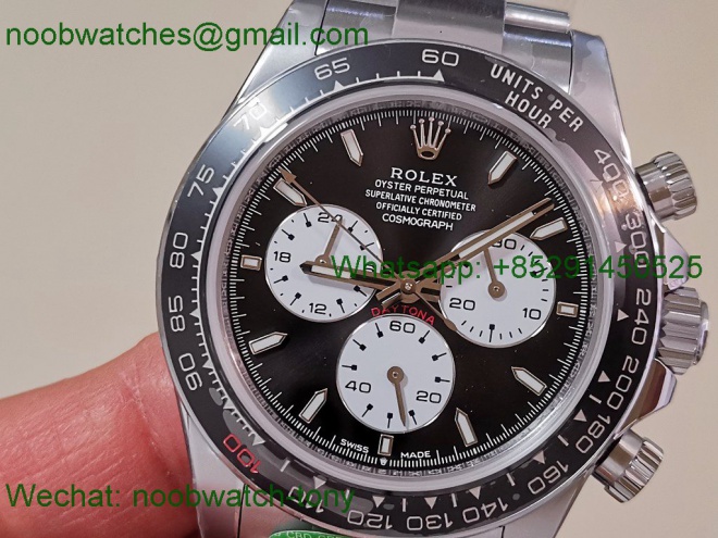 Replica Rolex Daytona 126529 Lemans Black White Dial 904L CBD Factory 4132 1:1 Best SuperCLone Heavy Gain Weight