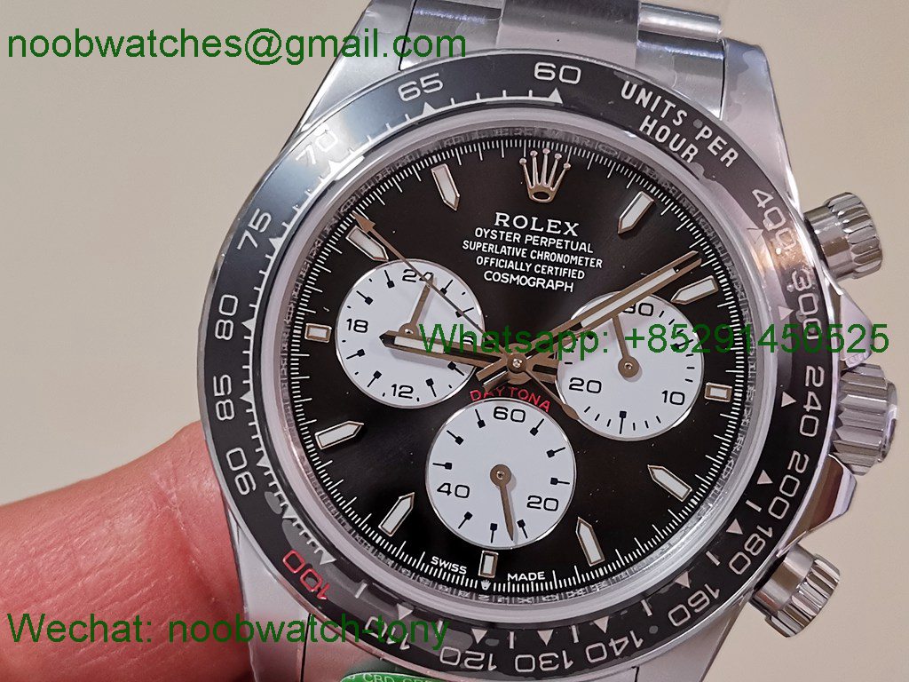 Replica Rolex Daytona 126529 Lemans Black White Dial 904L CBD Factory 4132 1:1 Best SuperCLone Heavy Gain Weight