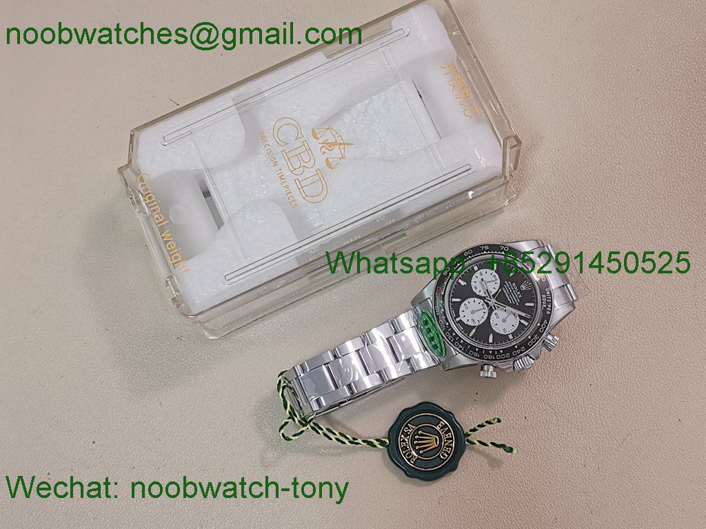 Replica Rolex Daytona 126529 Lemans Black White Dial 904L CBD Factory 4132 1:1 Best SuperCLone Heavy Gain Weight