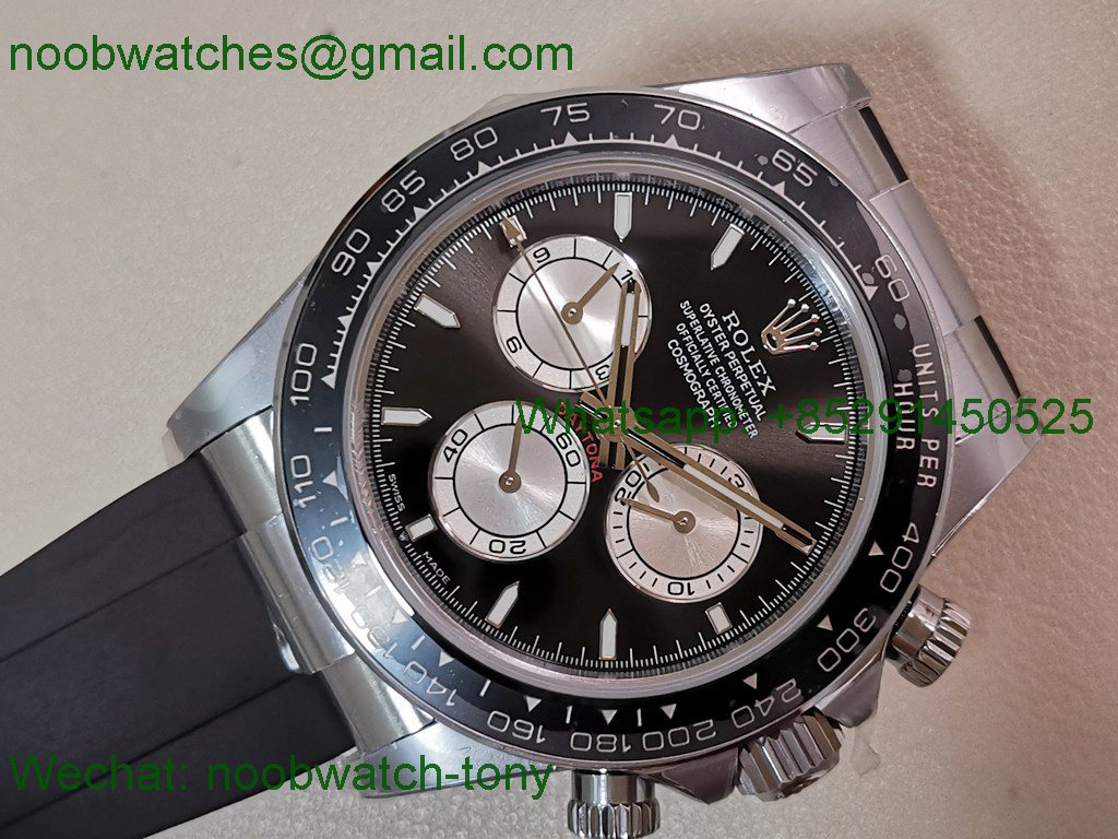 Replica Rolex Daytona 126519 White Gold Black Dial CBD Factory 4131 Heavy Gain Weight Best SuperClone OysterFlex