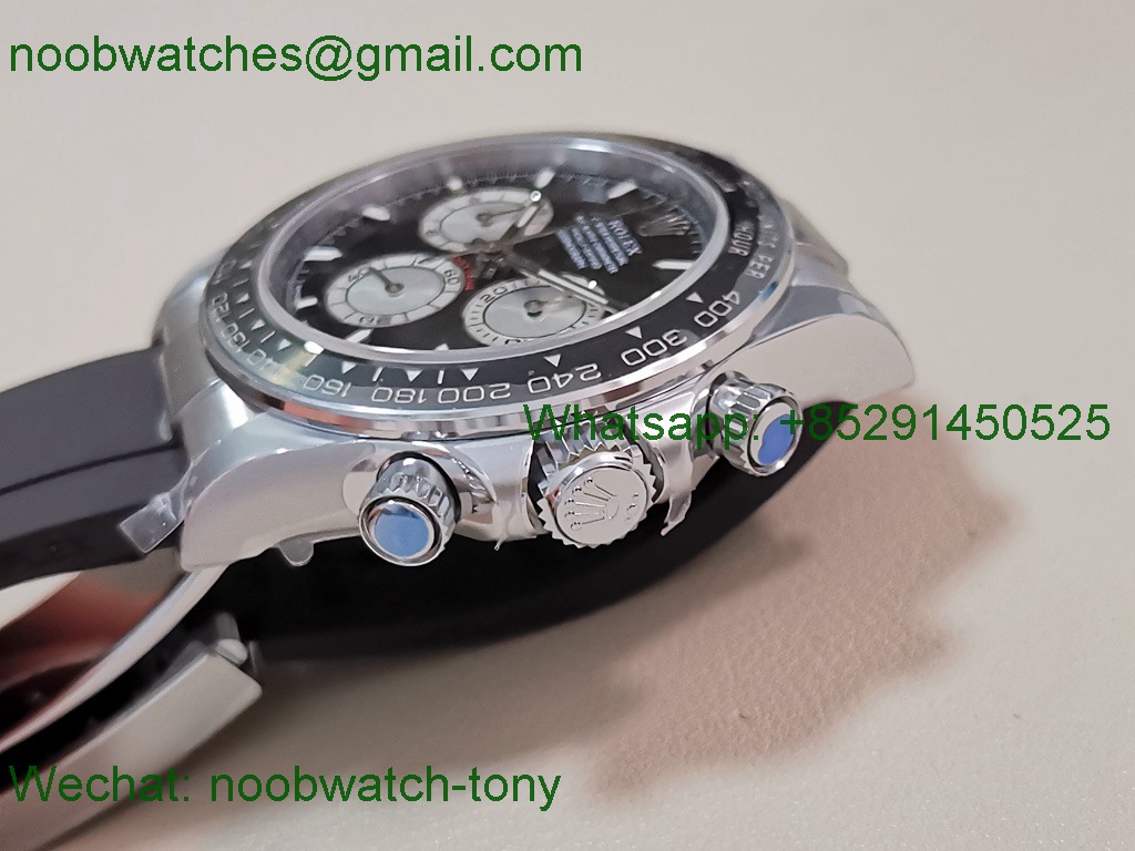 Replica Rolex Daytona 126519 White Gold Black Dial CBD Factory 4131 Heavy Gain Weight Best SuperClone OysterFlex