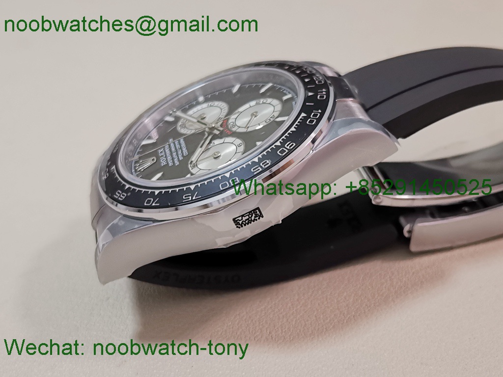 Replica Rolex Daytona 126519 White Gold Black Dial CBD Factory 4131 Heavy Gain Weight Best SuperClone OysterFlex