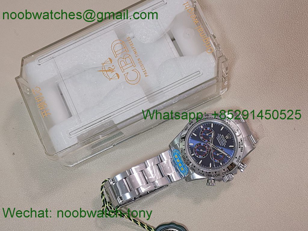 Replica Rolex Daytona 126509 904L White Gold Blue Dial CBD Factory 4131 Heavy Gain Weight Best SuperCLone