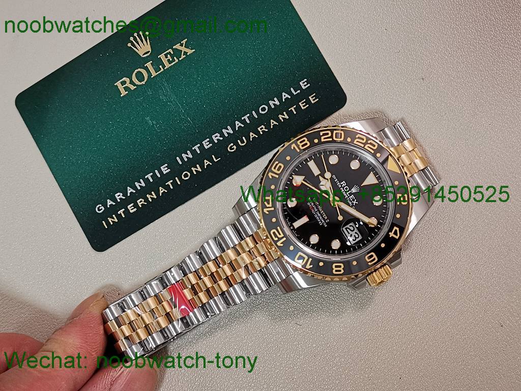 Replica Rolex GMT II 126713 GRNR SS Yellow Gold VSF 1:1 Best SuperCLone Black Dial Jubilee DD3285 Heavy Gain Weight