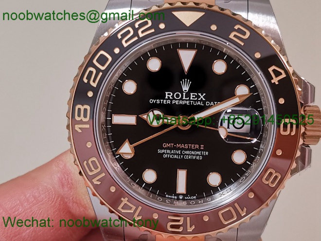 Replica Rolex GMT II 126711 CHNR SS Rose Gold VSF 1:1 Best SuperCLone DD3285 Heavy Gain Weight 