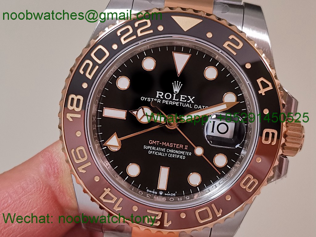 Replica Rolex GMT II 126711 CHNR SS Rose Gold VSF 1:1 Best SuperCLone DD3285 Heavy Gain Weight 