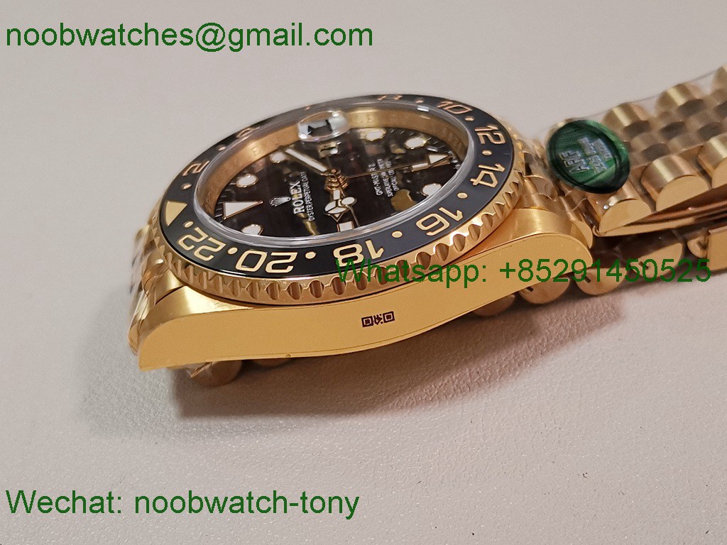 Replica Rolex GMT II 126718 GRNR ARF Best SuperCLone Tiger Iron Yellow Gold Jubilee VR3285 