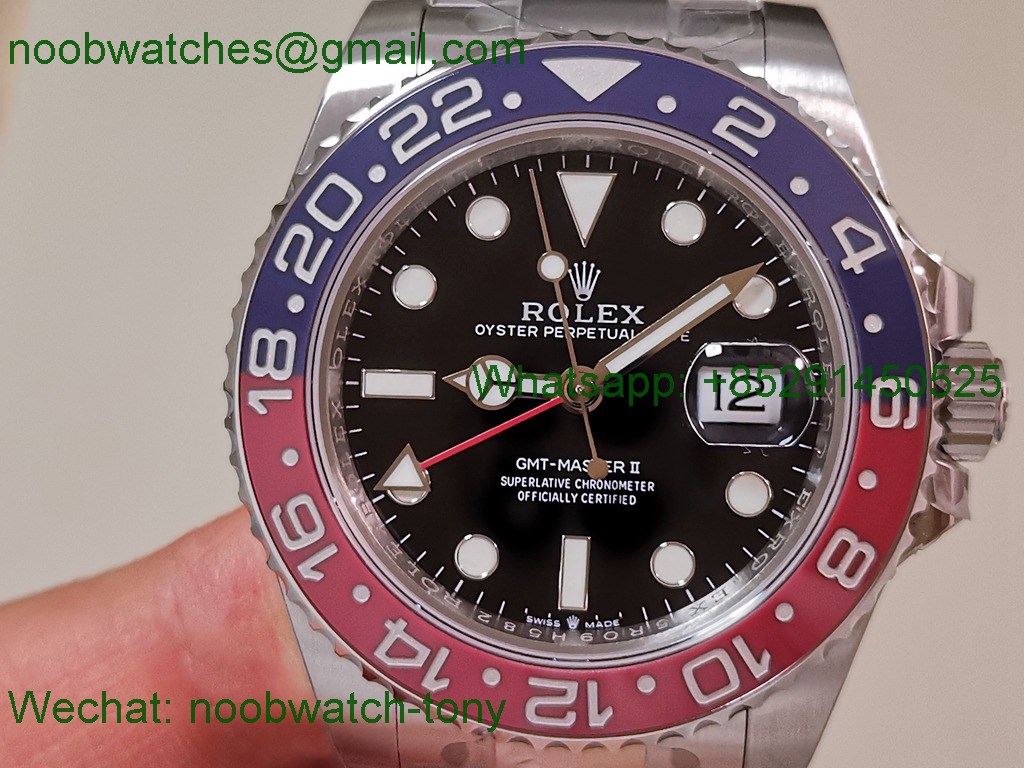 Replica Rolex GMT II 126710 BLRO Pepsi Blue Red Bezel VSF Best SuperClone Oyster DD3285 V3