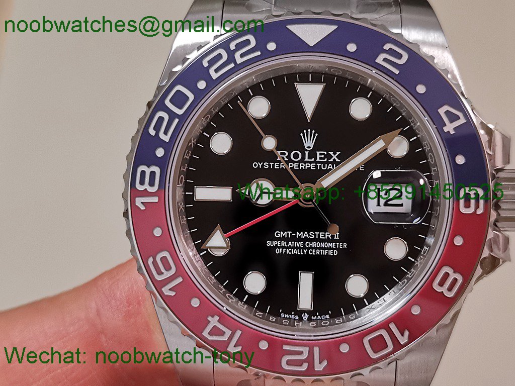 Replica Rolex GMT II 126710 BLRO Pepsi Blue Red Bezel VSF Best SuperClone Oyster DD3285 V3