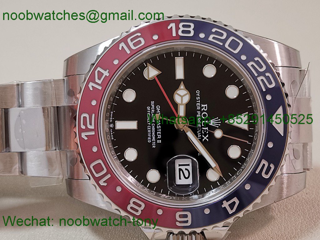 Replica Rolex GMT II 126710 BLRO Pepsi Blue Red Bezel VSF Best SuperClone Oyster DD3285 V3