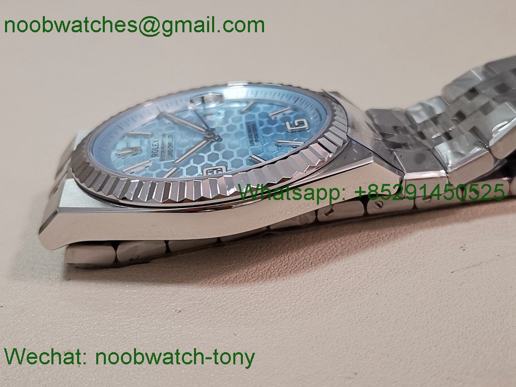 Replica Rolex Land Dweller 127386 ESF Ice Blue Dial A7135 Best SuperClone 