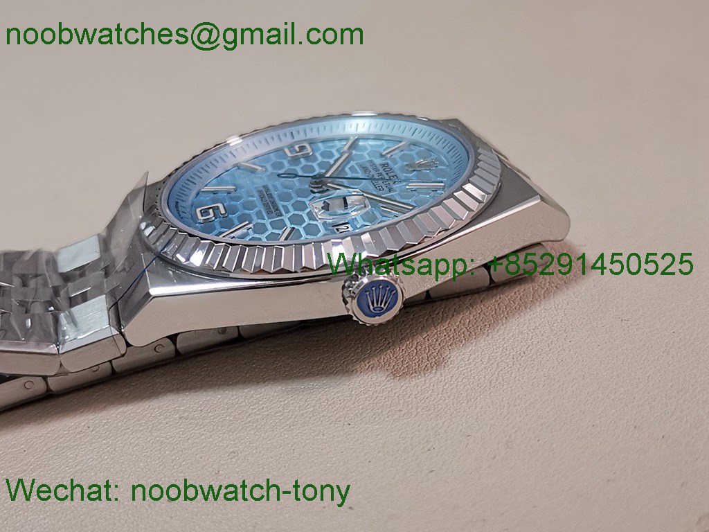 Replica Rolex Land Dweller 127386 ESF Ice Blue Dial A7135 Best SuperClone 