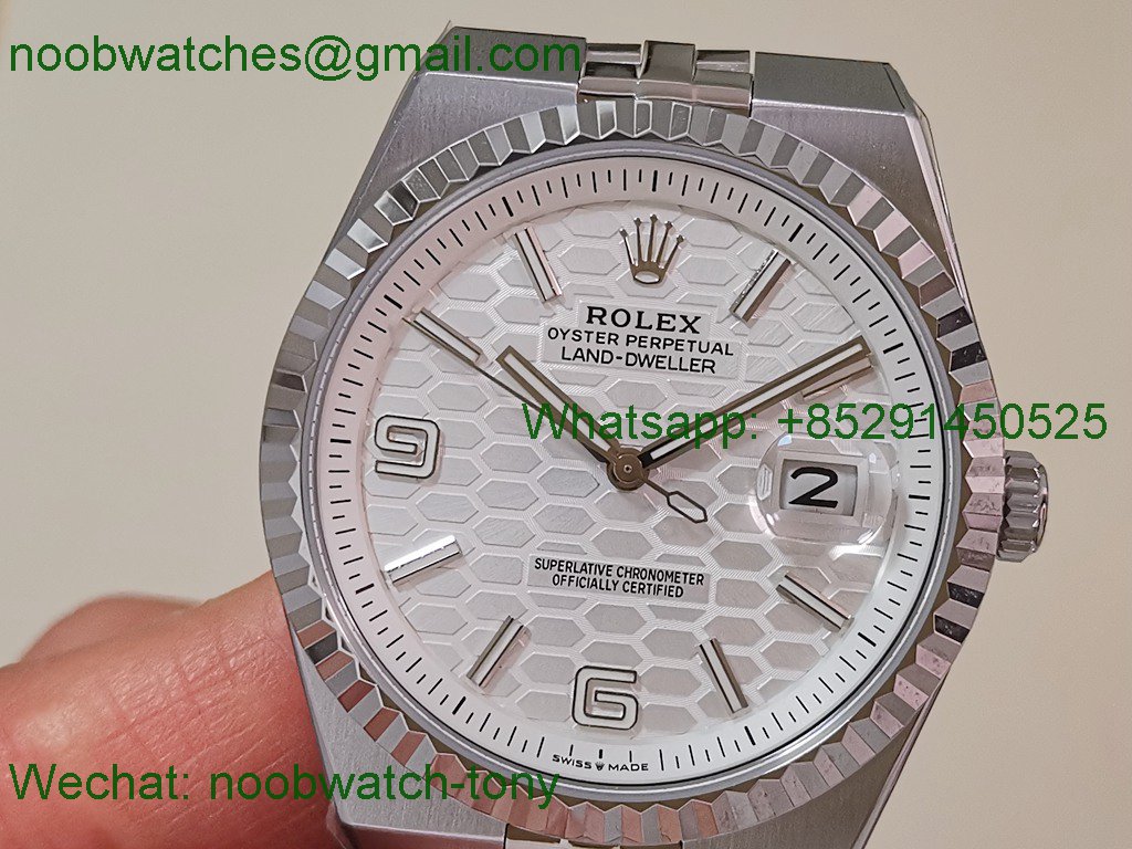 Replica Rolex Land Dweller 127386 ESF White Dial A7135 Best SuperClone 