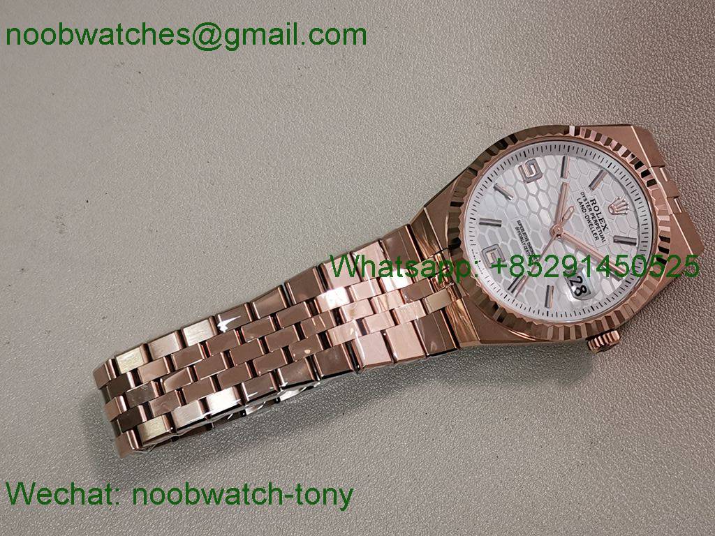 Replica Rolex Land Dweller 127335 Rose Gold ESF White Dial A7135 SuperClone Best 