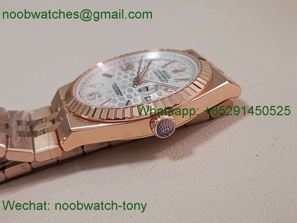 Replica Rolex Land Dweller 127335 Rose Gold ESF White Dial A7135 SuperClone Best 