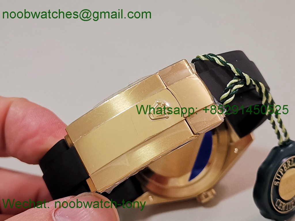 Replica Rolex Sky-Dweller 336238 Gain Weight Yellow Gold ZF Best SuperCLone Black Dial Rubber