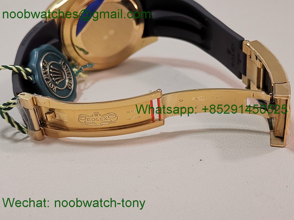 Replica Rolex Sky-Dweller 336238 Gain Weight Yellow Gold ZF Best SuperCLone Black Dial Rubber