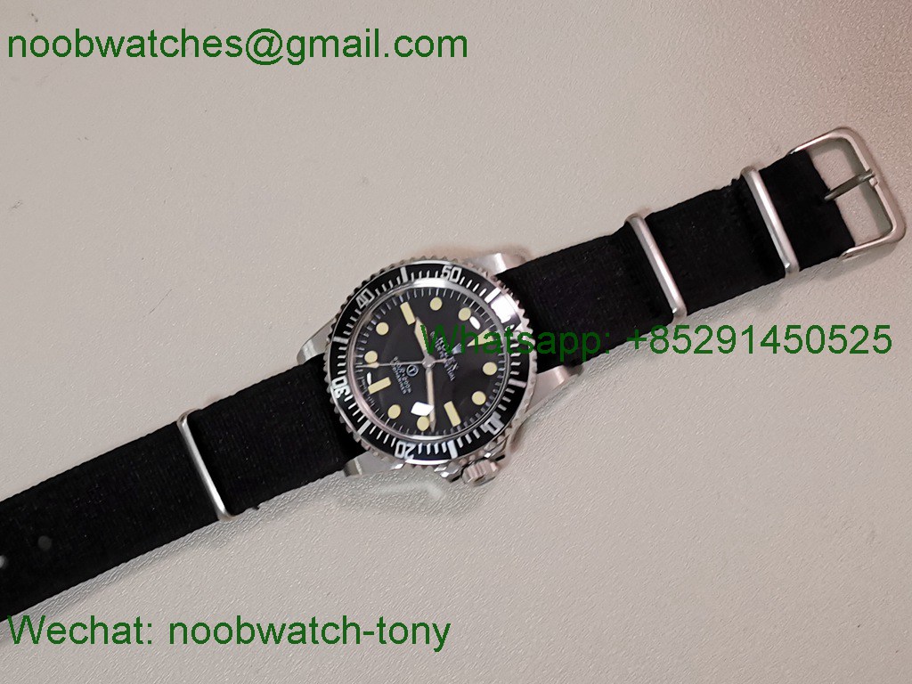 Replica Rolex Submariner Vintage JKF Best Black Dial NYLON Strap A2836