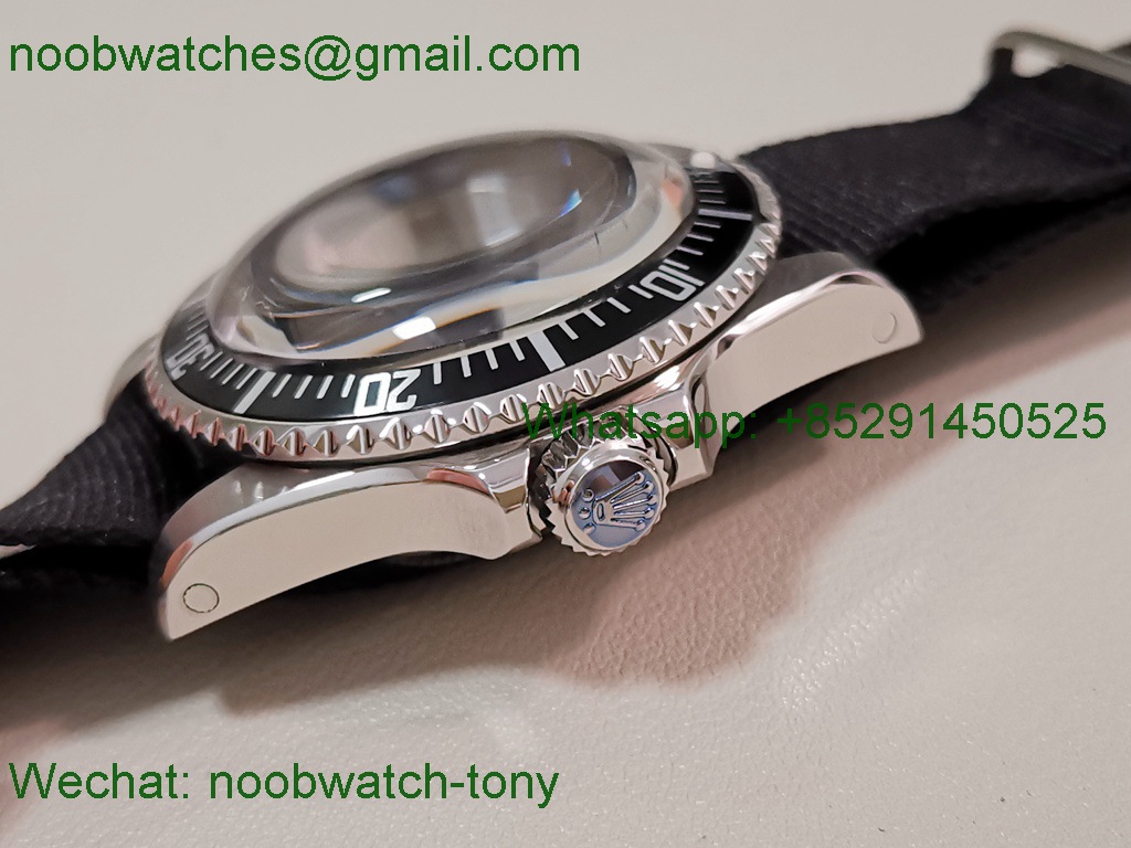 Replica Rolex Submariner Vintage JKF Best Black Dial NYLON Strap A2836