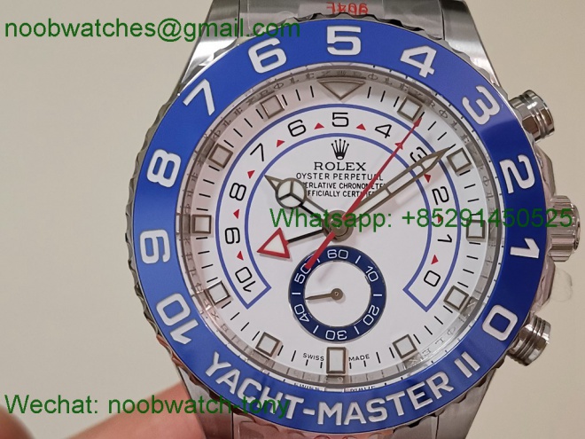Replica Rolex YachtMaster II 116680 Blue Ceramic KF 1:1 Best White Dial A7750