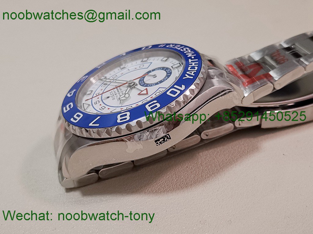 Replica Rolex YachtMaster II 116680 Blue Ceramic KF 1:1 Best White Dial A7750