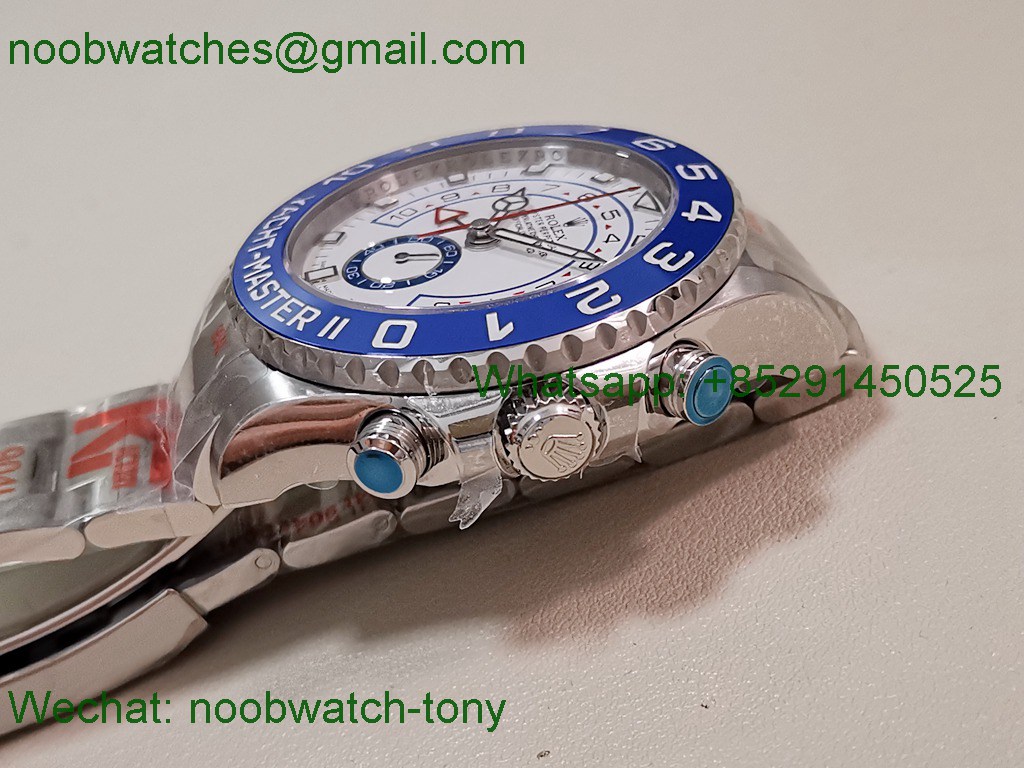 Replica Rolex YachtMaster II 116680 Blue Ceramic KF 1:1 Best White Dial A7750
