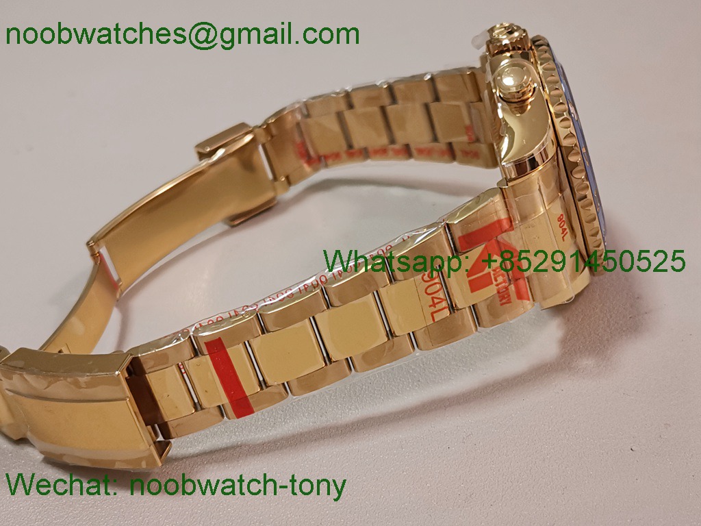 Replica Rolex YachtMaster II 116688 Blue Ceramic Yellow Gold KF 1:1 Best White Dial A7750