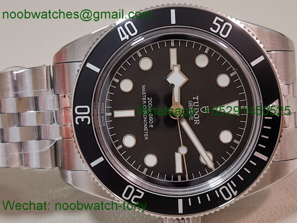 Replica TUDOR Black Bay 41mm ZF 1:1 Best SuperClone Black Dial SS Bracelet A2824