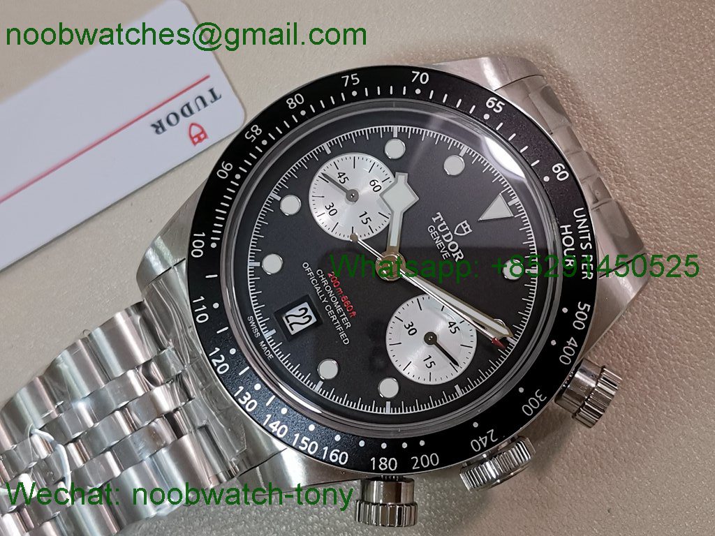 Replica TUDOR Black Bay Chrono M79360N M+F 1:1 Best SuperClone Black Dial DD7750