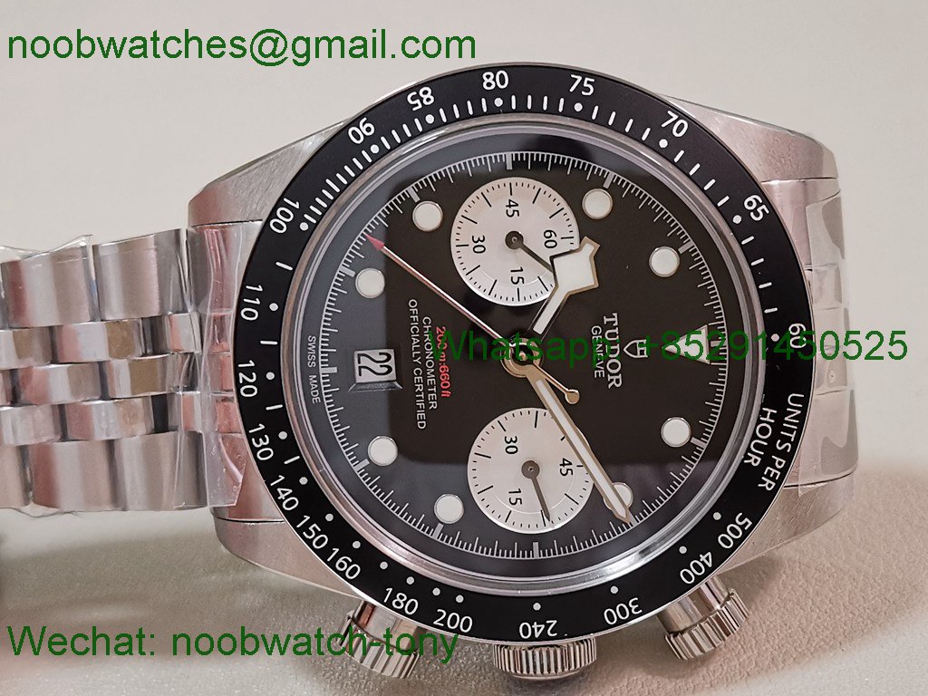 Replica TUDOR Black Bay Chrono M79360N M+F 1:1 Best SuperClone Black Dial DD7750
