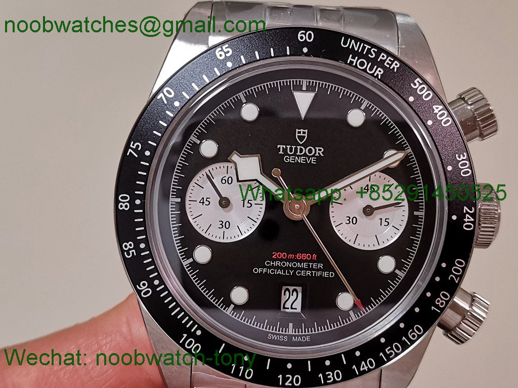 Replica TUDOR Black Bay Chrono M79360N M+F 1:1 Best SuperClone Black Dial DD7750