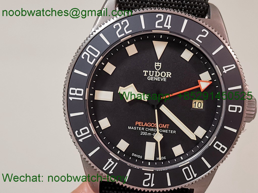 Replica TUDOR Pelagos M2542G247NU-0002 Titanium B12 1:1 Best SuperClone Black Dial Nylon Strap