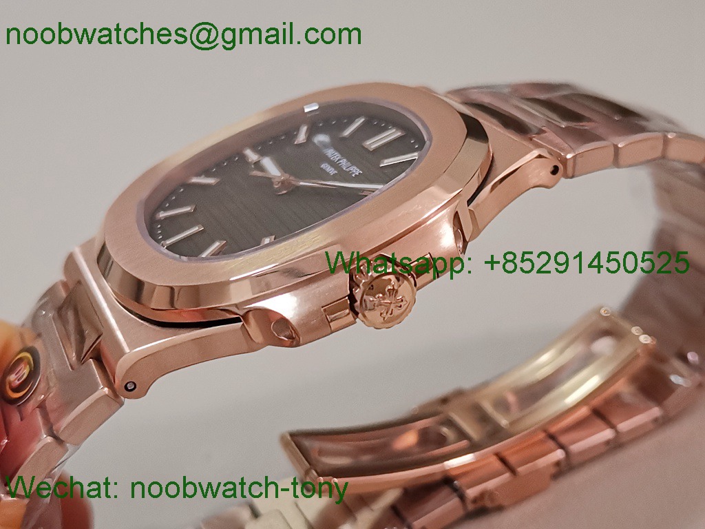 Replica Patek Philippe Nautilus 5711 Rose Gold Heavy Gain Weight DDF 1:1 Best SuperClone Brown DD324 