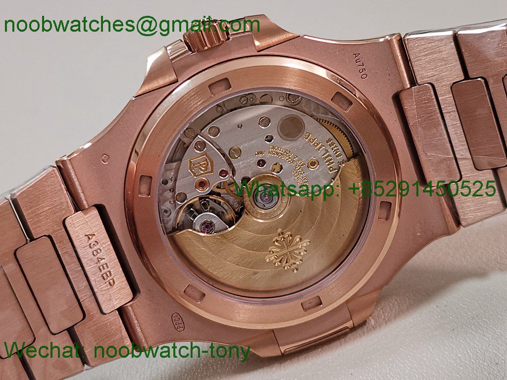 Replica Patek Philippe Nautilus 5711 Rose Gold Heavy Gain Weight DDF 1:1 Best SuperClone Brown DD324 