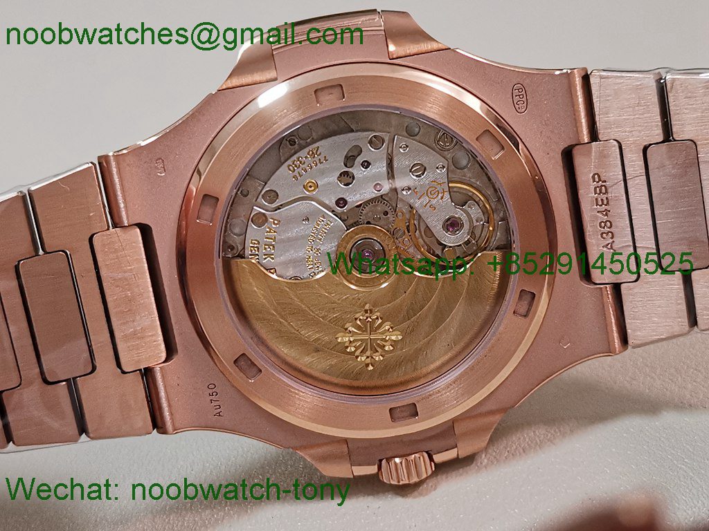 Replica Patek Philippe Nautilus 5711 Rose Gold Heavy Gain Weight DDF 1:1 Best SuperClone Brown DD324 