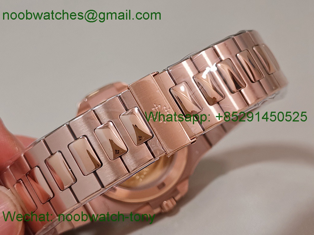 Replica Patek Philippe Nautilus 5711 Rose Gold Heavy Gain Weight DDF 1:1 Best SuperClone Brown DD324 