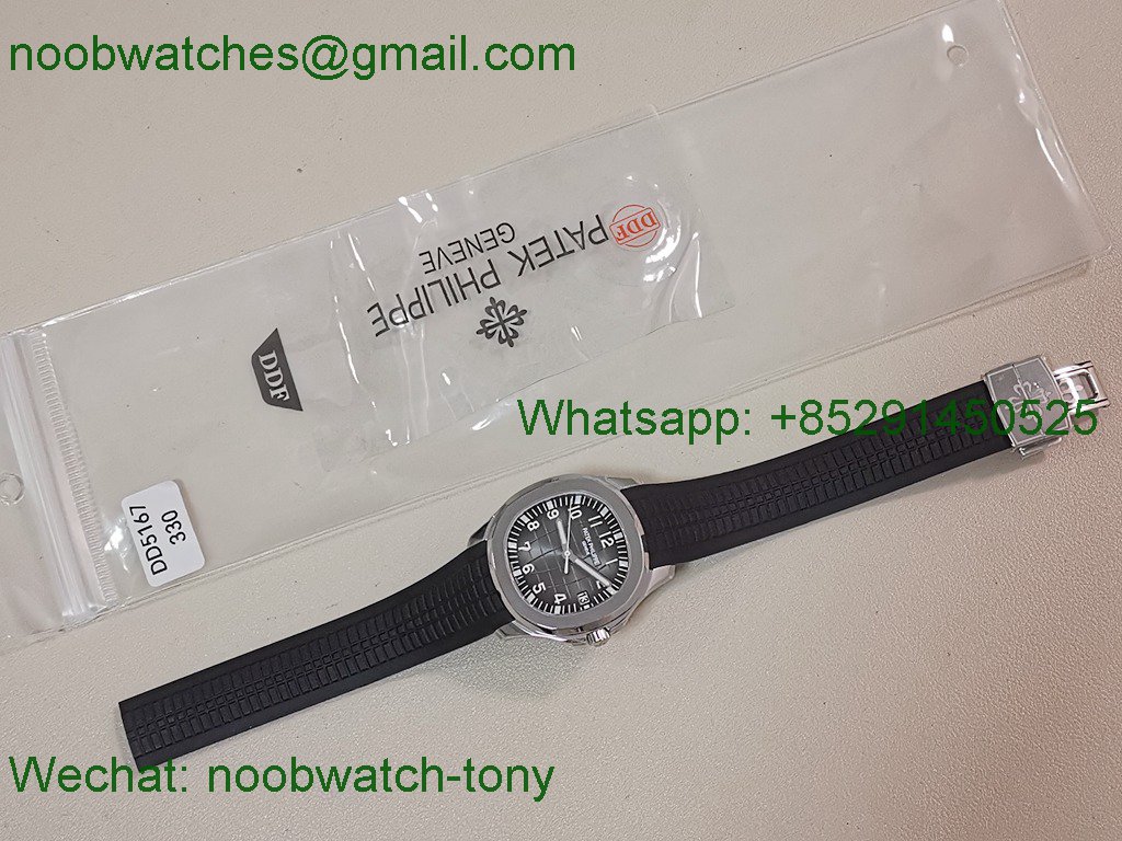 Replica Patek Philippe Aquanaut 5167 Black Dial on Rubber DDF 1:1 Best SuperClone DD330
