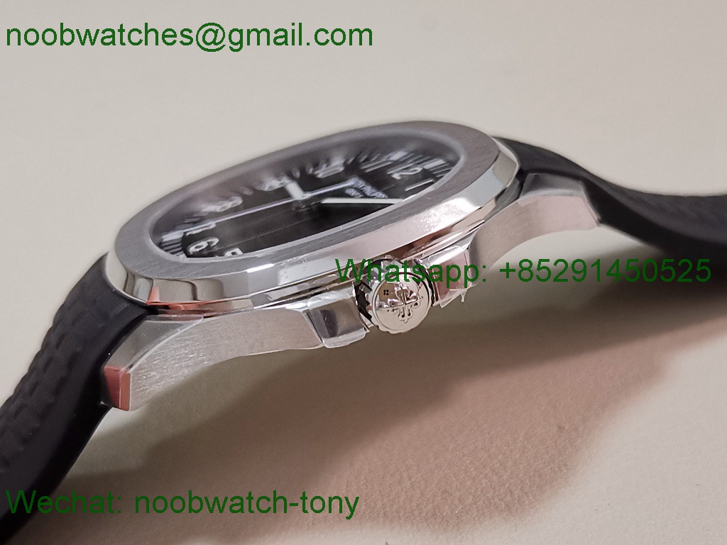 Replica Patek Philippe Aquanaut 5167 Black Dial on Rubber DDF 1:1 Best SuperClone DD330