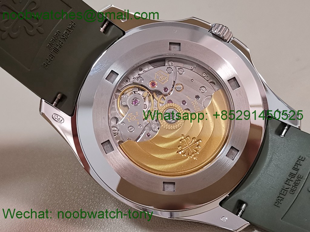 Replica Patek Philippe Aquanaut 5168 Green Dial on Rubber DDF 1:1 Best SuperClone DD324