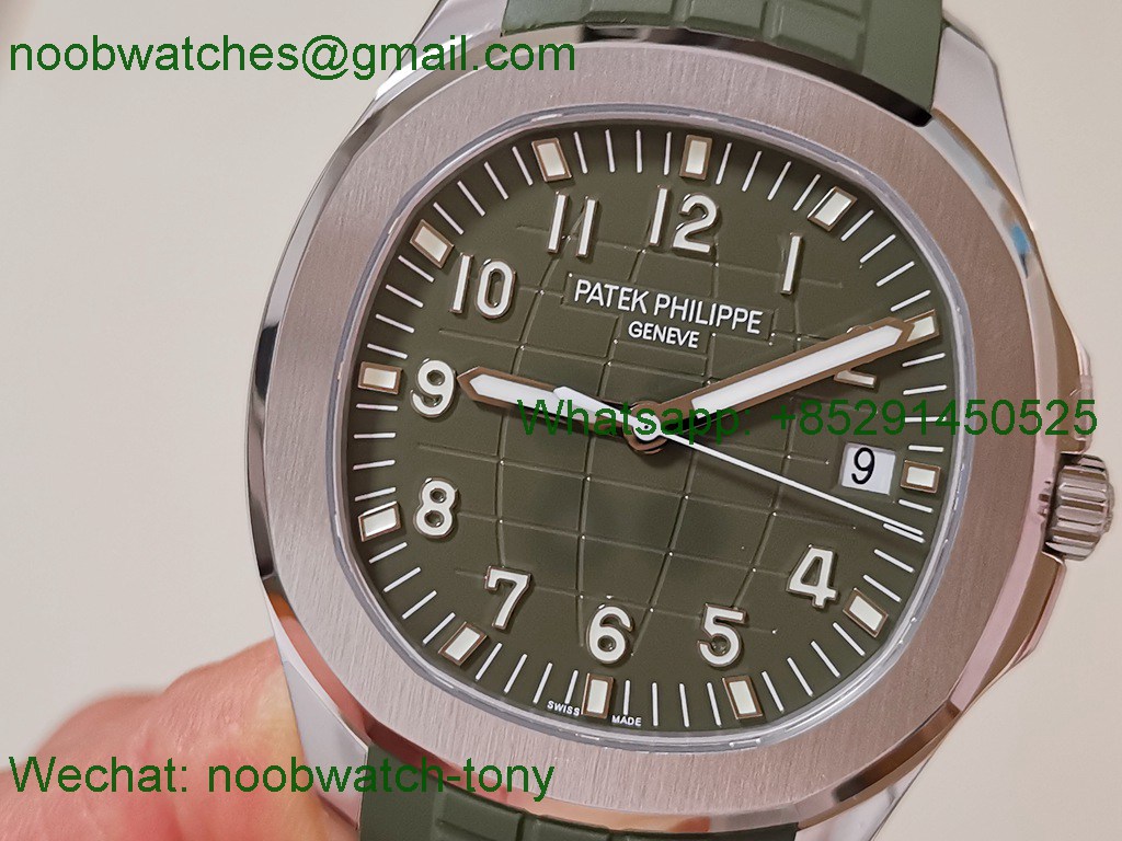 Replica Patek Philippe Aquanaut 5168 Green Dial on Rubber DDF 1:1 Best SuperClone DD324