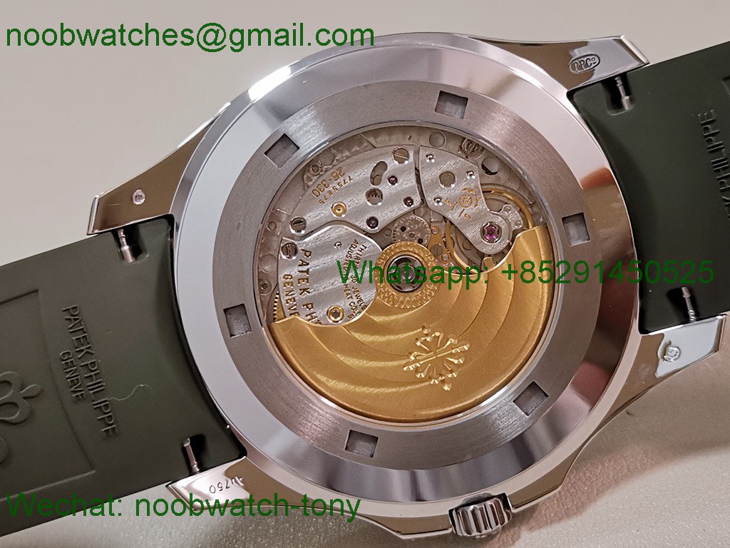 Replica Patek Philippe Aquanaut 5168 Green Dial on Rubber DDF 1:1 Best SuperClone DD324