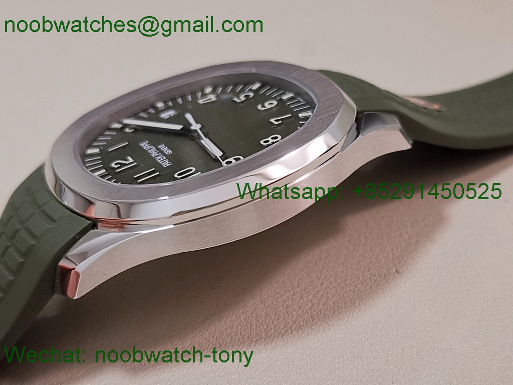 Replica Patek Philippe Aquanaut 5168 Green Dial on Rubber DDF 1:1 Best SuperClone DD324