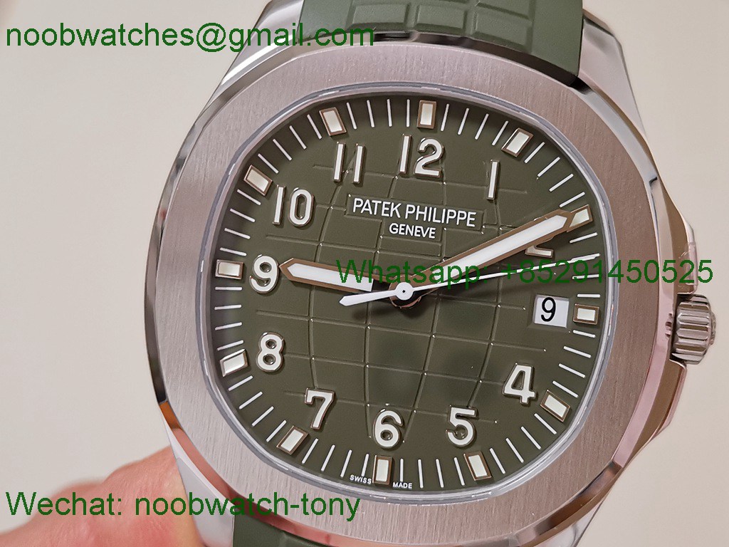 Replica Patek Philippe Aquanaut 5168 Green Dial on Rubber DDF 1:1 Best SuperClone DD324