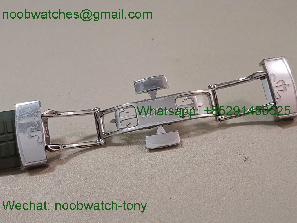 Replica Patek Philippe Aquanaut 5168 Green Dial on Rubber DDF 1:1 Best SuperClone DD324