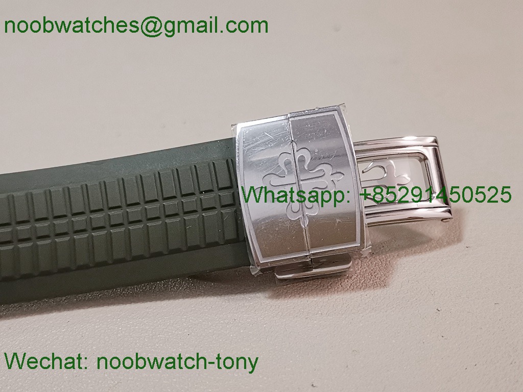 Replica Patek Philippe Aquanaut 5168 Green Dial on Rubber DDF 1:1 Best SuperClone DD324
